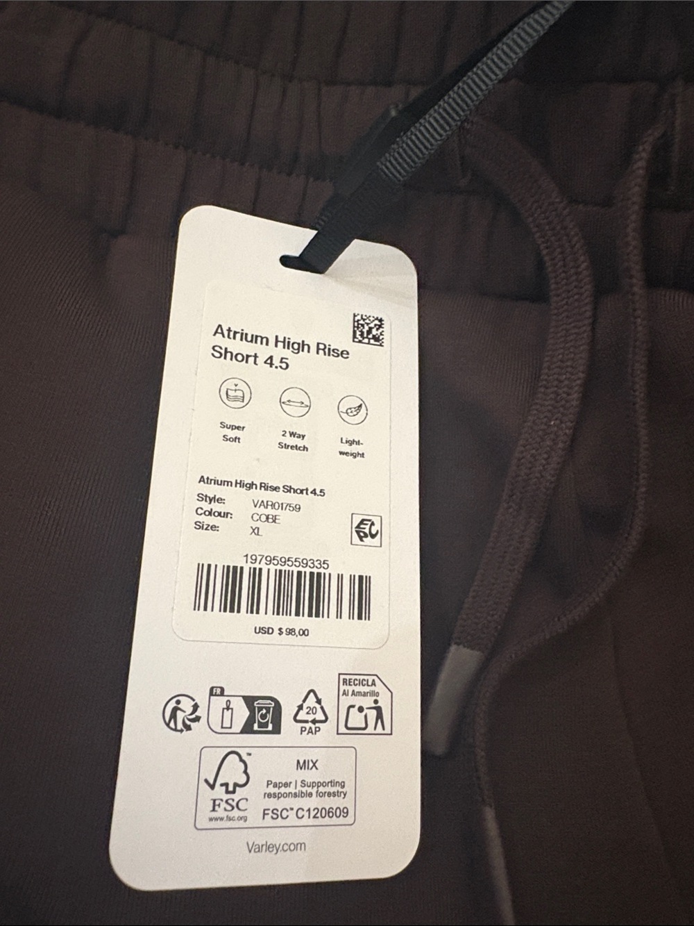 NWT VARLEY Atrium High-Rise Short 4.5" - Picture 12 of 12